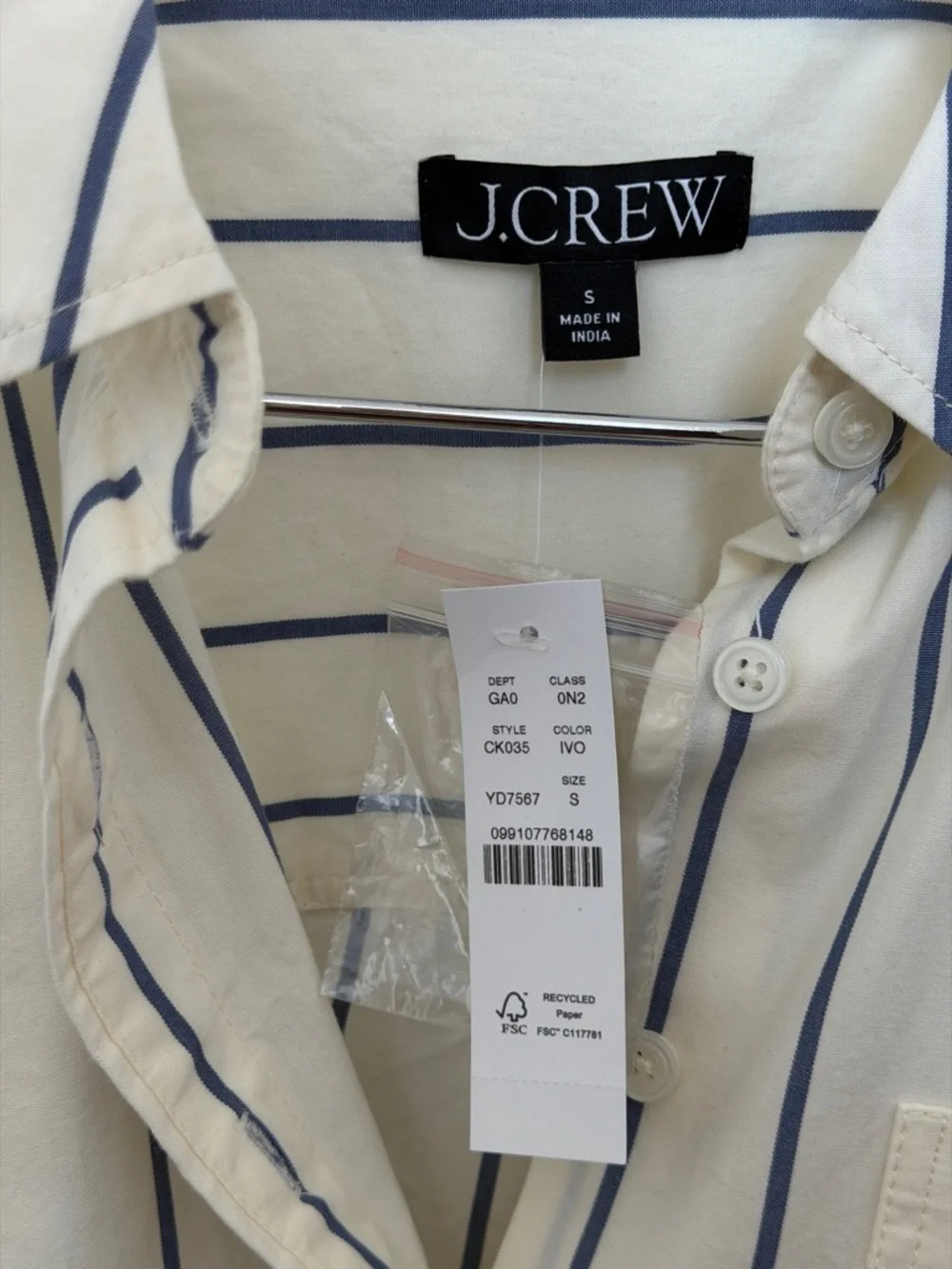J. Crew cropped striped shirt Étienne - Picture 5 of 5